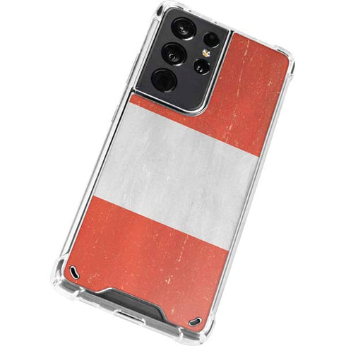 Peru Flag Distressed Galaxy S21 Ultra 5G Clear Case